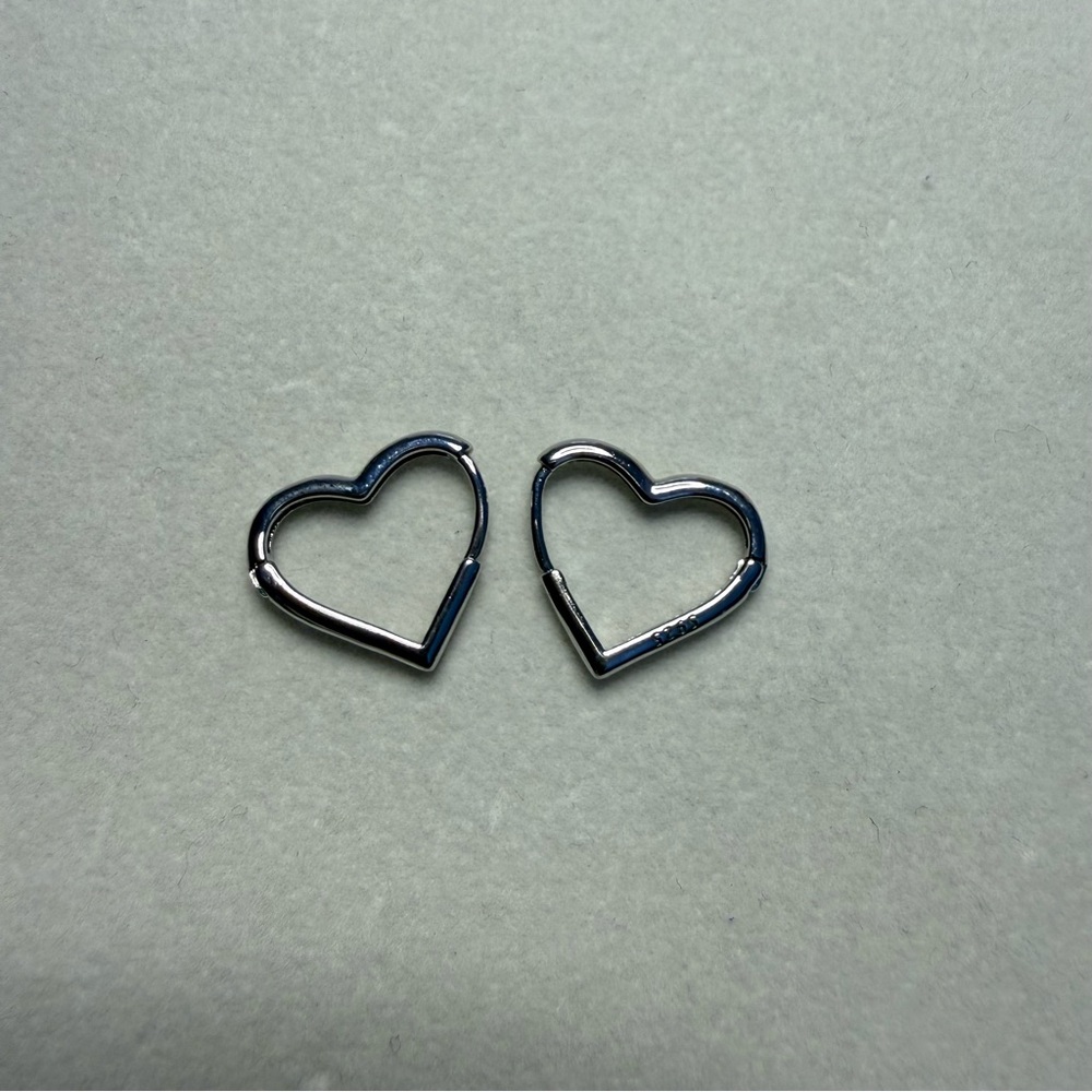Sterling Silver Heart-Shaped Mini Hoop Earrings